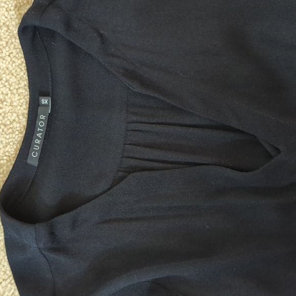 CURATOR Black Rayon Crepe Dress - Picture 4 of 10